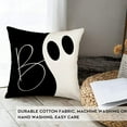 thumbnail image 2 of Boo Pillow Cases Halloween Decorations Pillow Covers Black White (Plain Linen Color) Ghost Pillow Halloween Quotes Home Bedroom Sofa Couch Decor Cushion Cover Cotton Linen 20x20 Inch A004, 2 of 6