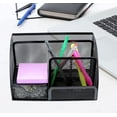 thumbnail image 2 of Organizador de escritorio negro, accesorios de escritorio de suministros de oficina de malla, cuenta con 5 compartimentos + cajón, 8,6 x 5,5 x 5 pulgadas Xemadio HMHZ736, 2 of 6