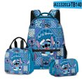 thumbnail image 1 of 3 Pieces Stitch Backpack Suit With School Bag Lunch Bag Pencil Box, Large Capacity Backpack For Boys And Girls-week, 1 of 4