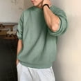 thumbnail image 4 of successthop Mens and Big Mens Sweaters Plus Size Long Sleeve Knitwear Chunky Crewneck Fall Winter Ribbed Cuff Solid Tops, 4 of 5