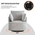 thumbnail image 3 of Bonzy Home 360° Swivel Accent Chair — Corduroy Barrel Chair with 3 Pillows, Round Armchair for Living Room & Bedroom, Gray, 3 of 8