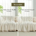 thumbnail image 5 of Chenille Waffle Knit Throw Blanket Reversible Bedding Blanket, 90"x90", Ivory, 5 of 7