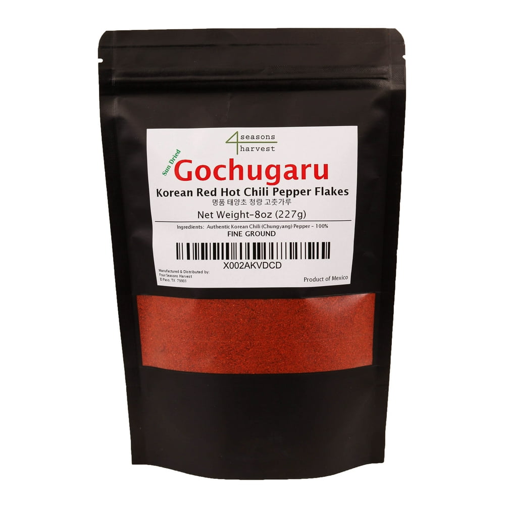 Gochugaru Korean Sun Dried Red Chili Pepper Flakes Fine Ground 8oz