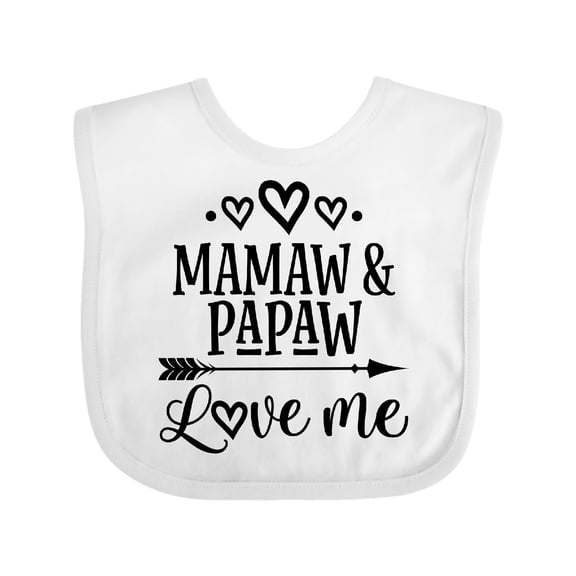 Inktastic Mamaw and Papaw Love Me Girls Baby Bib