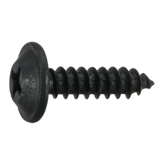 #8 x 5/8" Black Steel Phillips Flat Washer Head Sheet Metal Screws (20 pcs.)