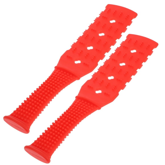 2 unidades de masajeador corporal alargado con cuatro orificios, placa raspadora, palo de masaje portátil, palo de masaje con palmadas para hombros y espalda (rojo)