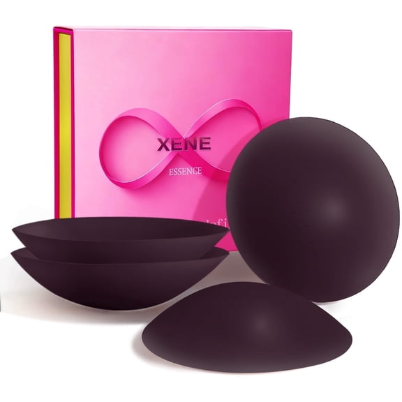 XENE Nipple Covers for Women, Nipple Covers 2 Pairs-Seamless and Sheer Adhesive Silicone Nipple Pasties for Women Reusable, Sticky Breast Petals