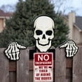 thumbnail image 2 of Halloween Decor No Trespassing Sign Funny Halloween Decoration Indoor Halloween Stuff Horror Room Decor Metal Sign Vintage Tin Sign 12x8 Inch, 2 of 4