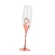 thumbnail image 5 of Copas de champán de tallo largo sopladas a mano, elegante copa en forma de corazón para brindis rosa áurea, 5 of 9