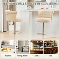 thumbnail image 7 of Nmkwnr Pack of 2 Adjustable Swivel Bar Stool with Metal Legs, Velvet Counter Height Barstools for Kitchen, Dining Room, Bar, Beige, 7 of 7