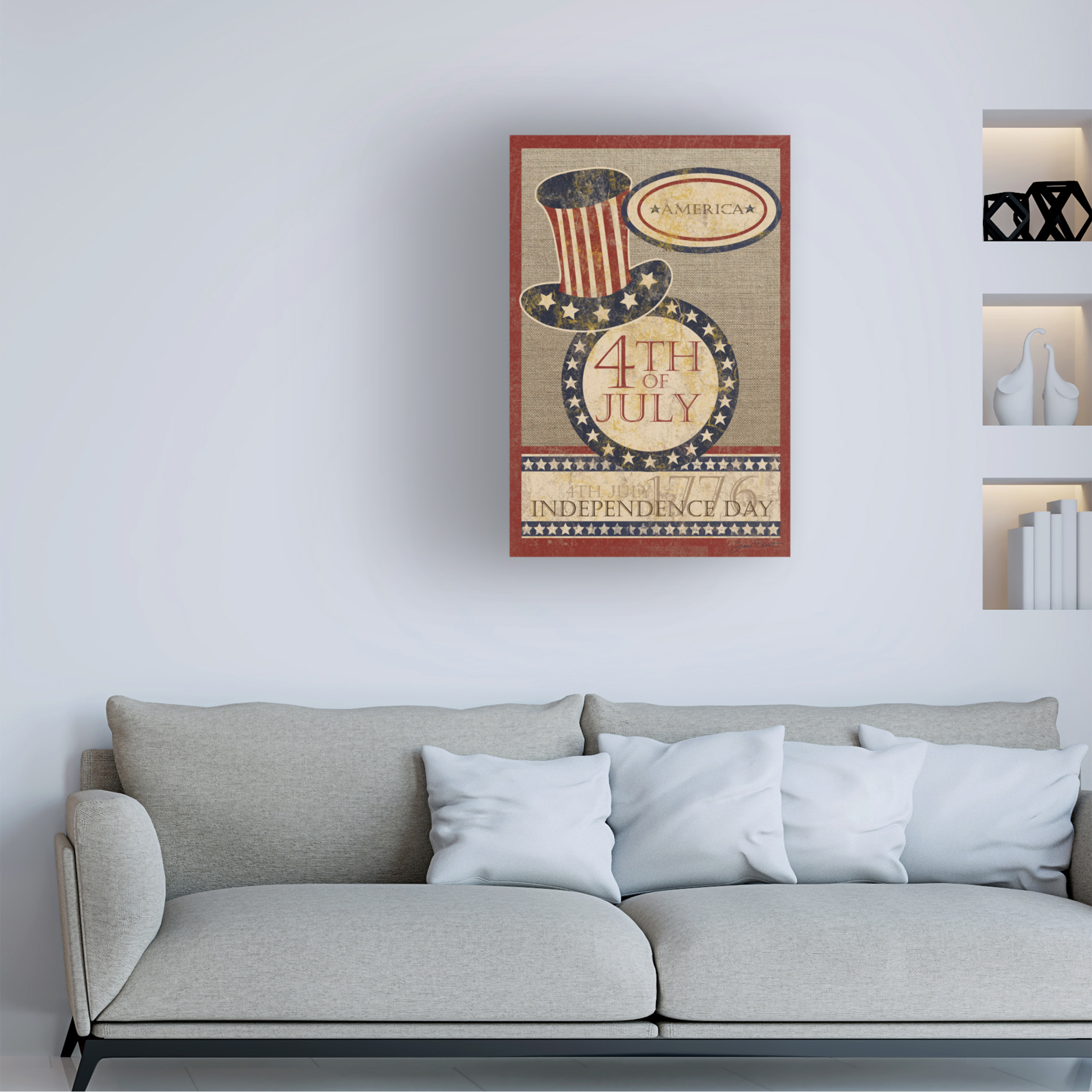 Trademark Fine Art '4Th Of July Flag' Canvas Art by Jean Plout