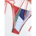 thumbnail image 5 of Women's Color Block Tie Side Bikini Sets Bathing Suits Two Piece Swimsuit, 5 of 7