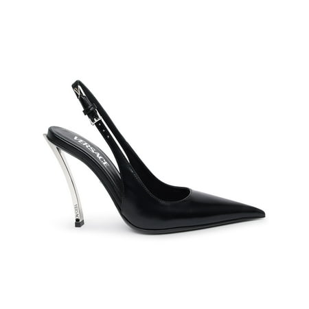 

Versace Woman Black Leather Slingback