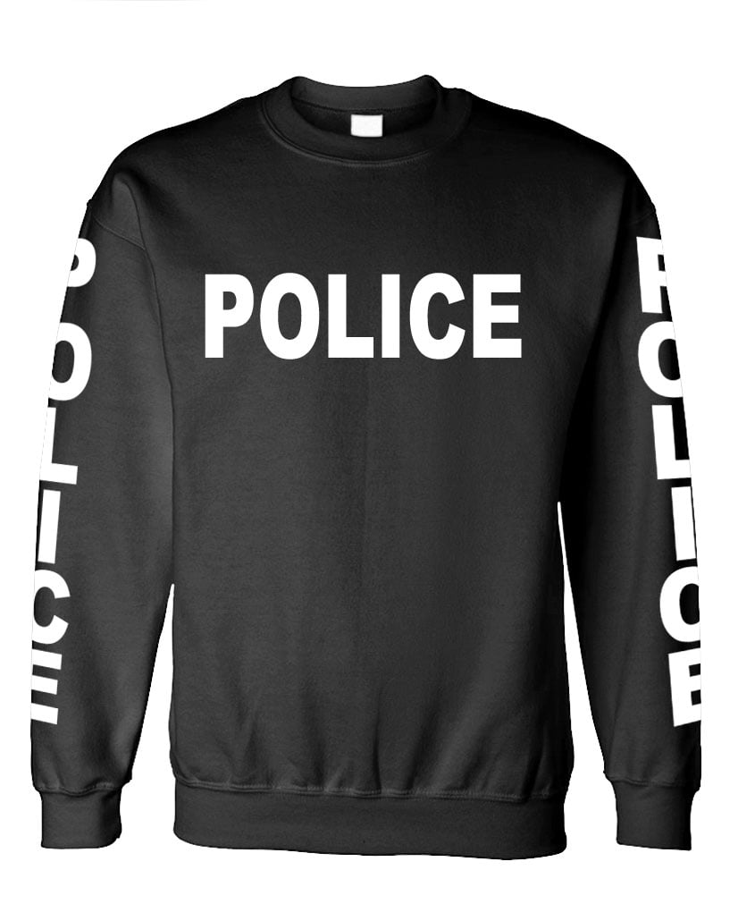Gooder Tees - Police - cop officer - Fleece Pullover Sweatshirt (Black ...