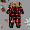 thumbnail image 4 of Mrzhqd Christmas Pajamas For Family Baby Christmas Pajamas Plaid Printed Onesie With Hooded Zipper Sleepwear,Red,Size 0-3 Months, 4 of 5