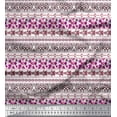 thumbnail image 1 of Soimoi Purple Moss Georgette Fabric Rose & Wild Animal Skin Patchwork Print Fabric by The Yard 42 Inch Wide, 1 of 1