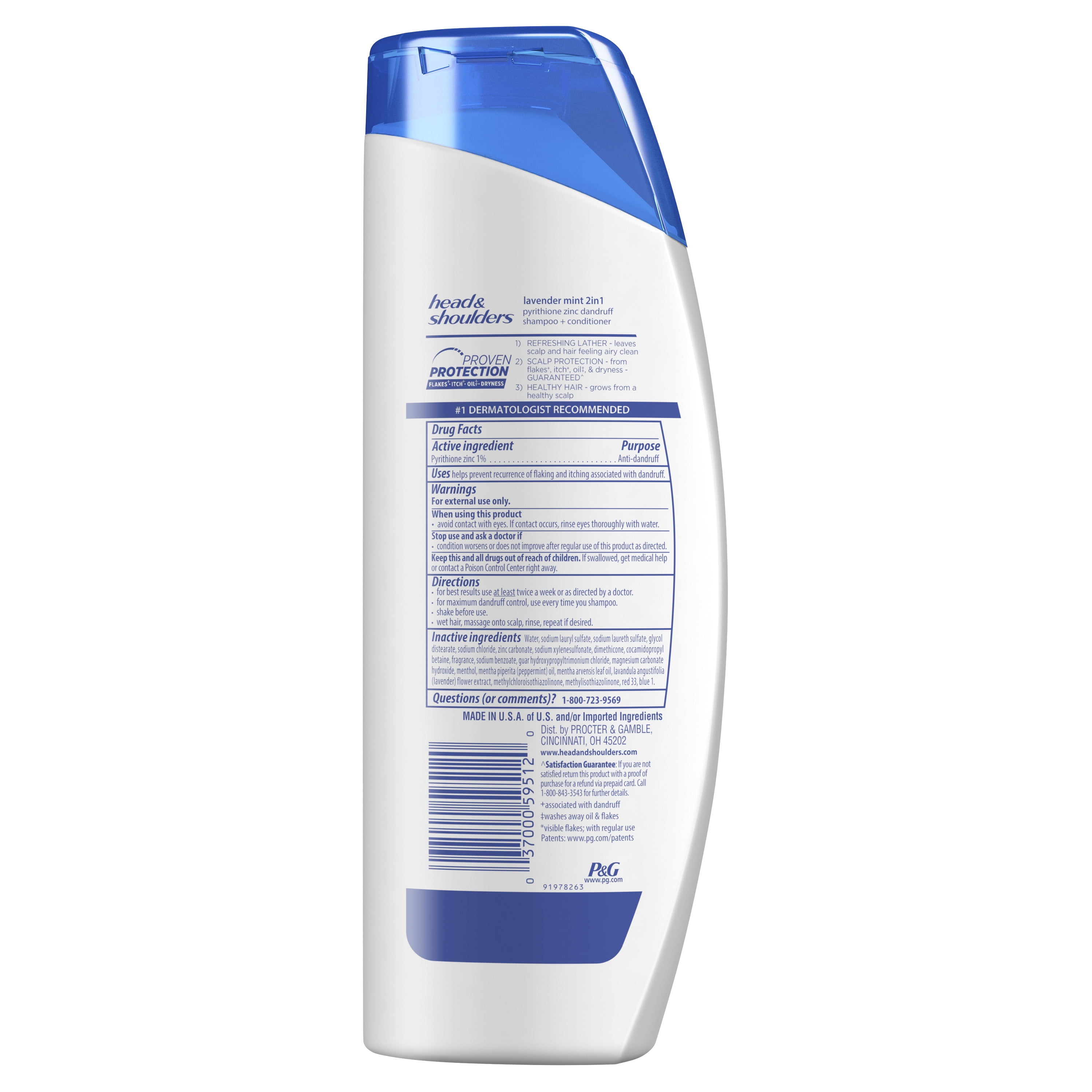 Head & Shoulders Lavender Mint Anti-Dandruff 2-in-1 Shampoo + Conditioner, 12.8oz