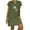 Army Green, variant on Feancey Women's Linen Beach Dress Loose Fit Casual Floral Print Mini Dresses Summer Short Sleeve V Neck Tshirt Dress Boho Vacation Dresses Gray L