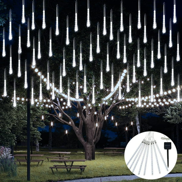 Luces solares tipo meteorito JMEXSUSS, 8 tubos, 144 LED, 30 cm