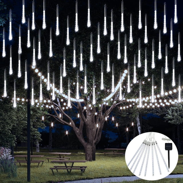 Luces solares tipo meteorito JMEXSUSS, 8 tubos, 144 LED, 30 cm