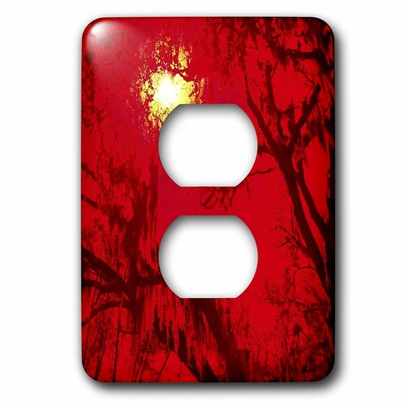 3dRose, Sun Drips Red, 2 plug outlet cover