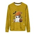 thumbnail image 4 of Sriper Halloween Sweatshirts for Women, Cute Spooky Coffee Graphic Pullover, Loose Fall Tops, Themed Outfits, Casual & Festive Seasonal Wear Cute Para Mujer Yellow L, 4 of 8