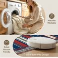 thumbnail image 4 of ODIKA 3'x5' Washable Throw Rug Stain Resistant, Low Profile, Non-Slip Striped Navy Southwestern Aztec Banded Stripes Borders Strip for Entryway, Kitchen, Mudroom, 4 of 5