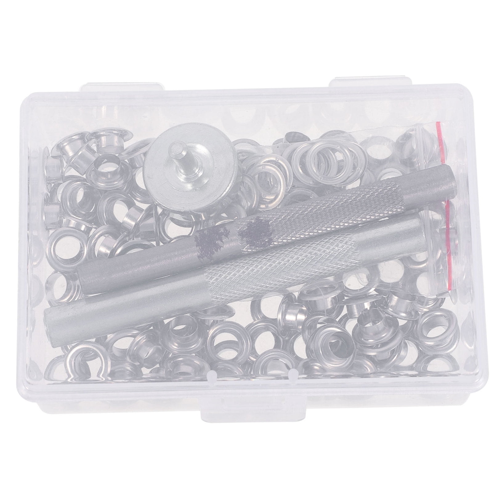 300 Sets Eye Hooks Screw Grommet Tool Assortment Kit Silver
