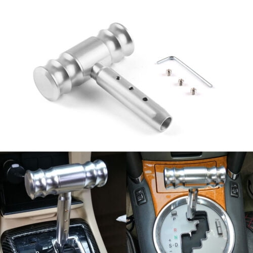 Racing Shift Knob Aircraft Joystick T-Handle Hammer Style Gear Stick Knob Silver