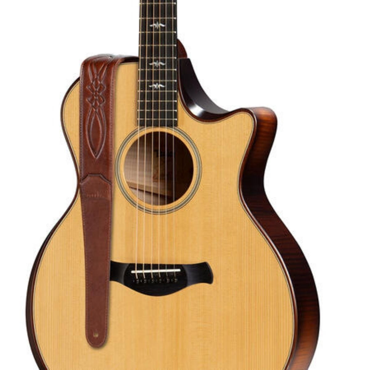 Taylor Strap Vegan Leather Guitar Strap - Medium Brown 2" (4201-20)