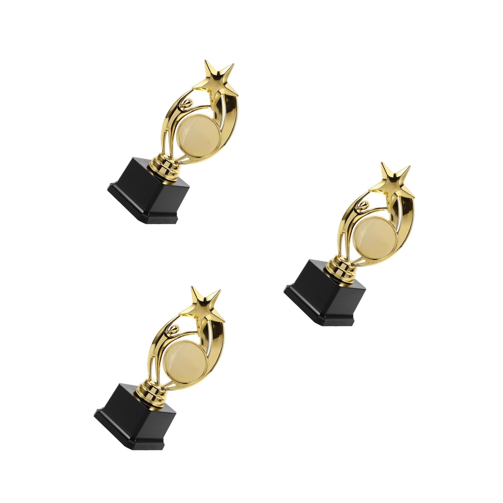 WORGEOUS 3pcs Plastic Award Trophy Golden Plastic Trophy Cup Sports Winner Trophy Model for Kids Adults Tournaments Competition Reward