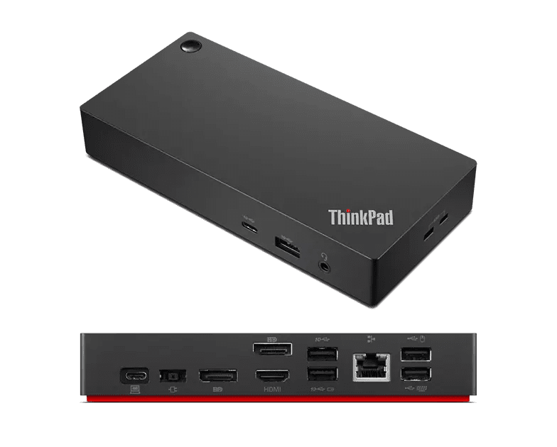 Restored Lenovo 40AY0090US ThinkPad Universal USB-C Docking Station – Dual Monitor Support, 4K HDMI & DisplayPort, 65W Power Delivery, USB-C Gen 2 (Refurbished)
