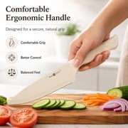 NULAS Knife Set, 17-Piece with Block & Sharpener, Kitchen Knife Set, Dishwasher Safe High Carbon Stainless Steel, Non-Stick Anti-Rust Coating, Beige