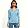 thumbnail image 2 of Women’s V Neck Long Sleeve Basic T-Shirt, Womens Everyday Casual Top, Women's Plus, Size S-4XL, 2 of 6
