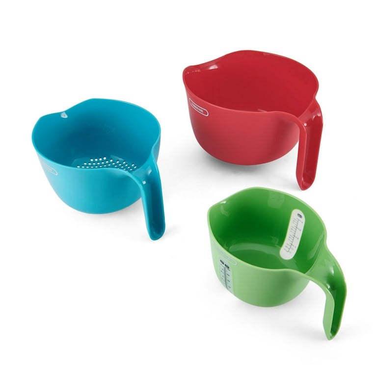 Mixing Bowl With Handle, Assorted Colors, Plastic, 3-Qts.