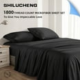 thumbnail image 6 of Shilucheng 3 Pieces Luxury Bed Sheets Set, 1800 Series Plush Microfiber Bed Sheets, 16" Deep Pocket, Twin, Black, 6 of 9
