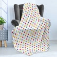 thumbnail image 4 of Baby Shower Soft Flannel Fleece Blanket, Rainbow Colored Arrangement of Oval Shapes Traditional Circular Pattern Spots, Cozy Plush for Indoor and Outdoor Use, 70" x 90", Multicolor, by Ambesonne, 4 of 5