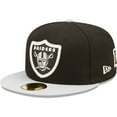 thumbnail image 3 of Men's New Era Black/Silver Las Vegas Raiders Super Bowl XVIII Letterman 59FIFTY Fitted Hat, 3 of 6