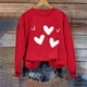 thumbnail image 3 of Uootdi Crew Neck Love Heart Printed Graphic Sweatshirt for Women Valentine's Day Tunic Tops Casual Holiday Long Sleeve Graphic Tee Tops Gift, 3 of 7