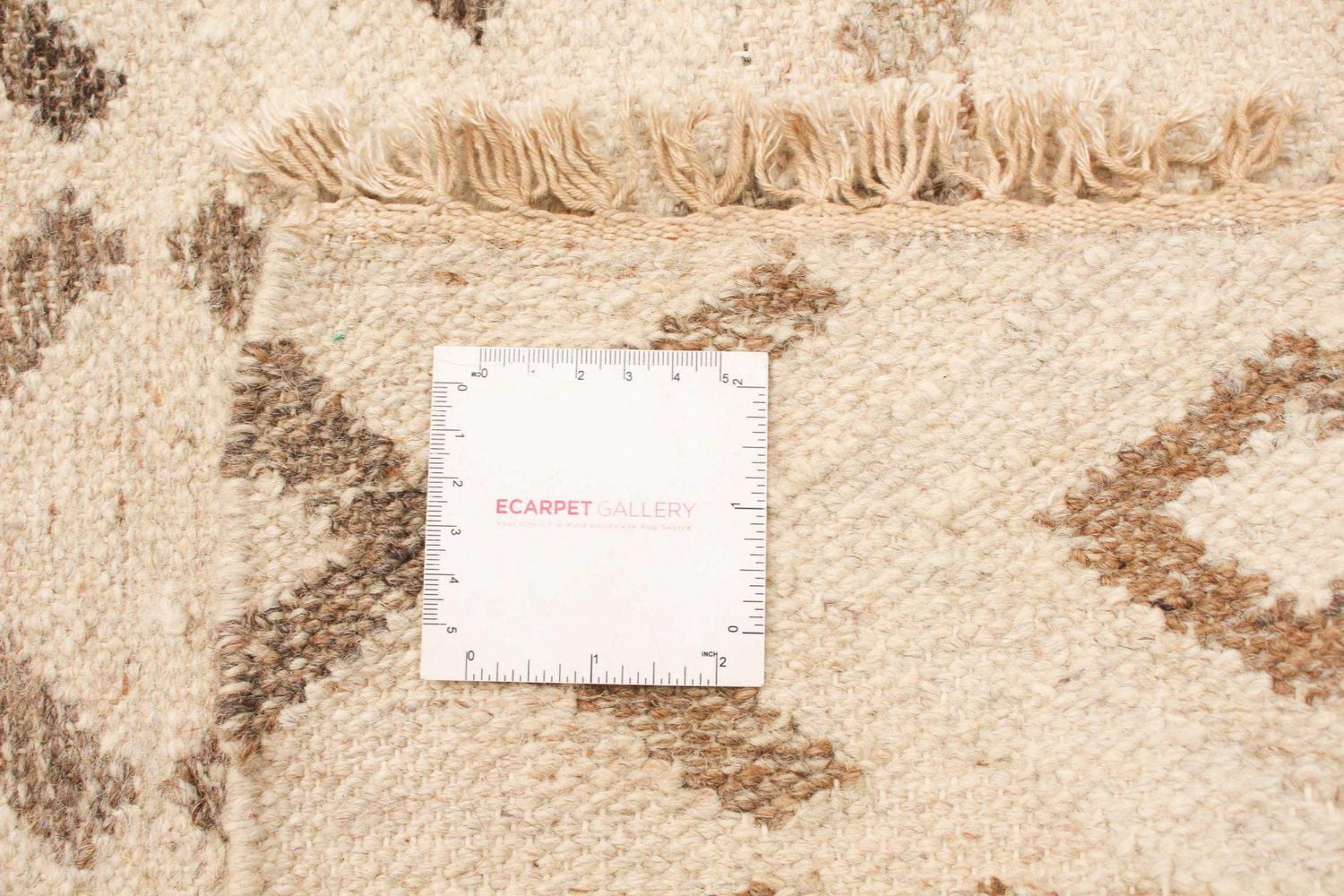 ECARPETGALLERY 5'6" x 7'7" Flat-weaves & Kilims Organica Hand Made Area Rug for Living Room, Dining Room and Bedroom in Ivory