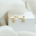 thumbnail image 6 of Rosec Jewels Natural Diamond Star Drop Earrings for Women - HI Color SI Clarity - Diamond Hoop Earrings - Ready to Gift, 18K Yellow Gold, 6 of 8
