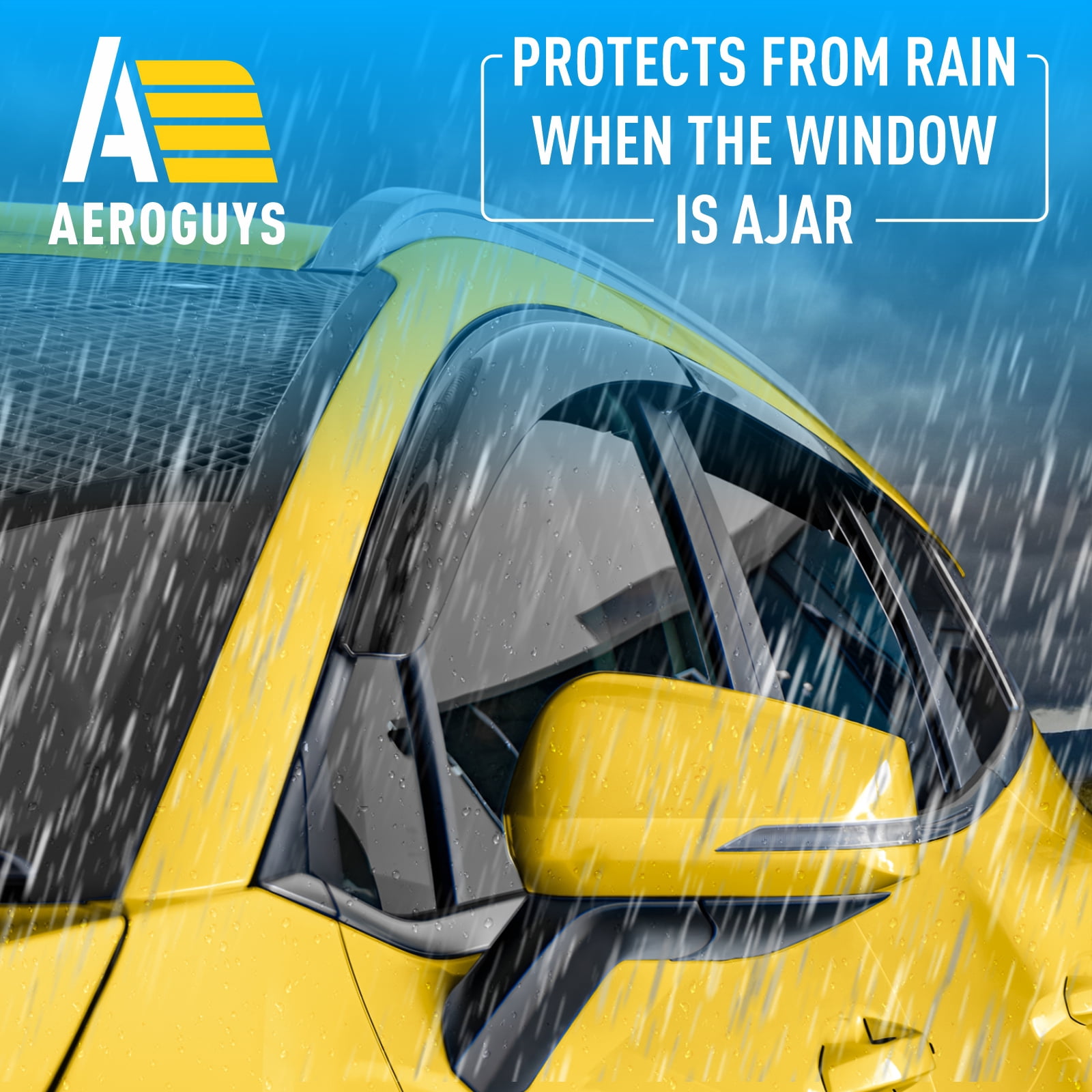 AEROGUYS Tape-On Window Deflectors Extra Durable Window Visors Rain Guards Fit for Kia Sportage 2023-2026, Sun Visors, Wind Vent Visors, Car Accessories - 4pcs. AG0206