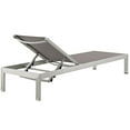 thumbnail image 4 of Lounge Chair Chaise, Set of 2, Grey Gray Silver, Aluminum Metal, Outdoor Patio Balcony Cafe Bistro Garden Hospitality Restaurant, Modern Contemporary HB33051, 4 of 5