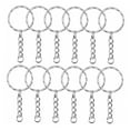 thumbnail image 4 of WORGEOUS 50 Pcs Metal Split Key Chain Twisted Round Keychain with Chain and Hanging Ring (White K Pattern), 4 of 8