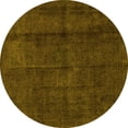 thumbnail image 1 of Ahgly Company Indoor Round Abstract Yellow Modern Area Rugs, 4' Round, 1 of 4