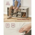 thumbnail image 3 of Storage Bench with Cushion and Drawer - Entryway Organizer for Living Room, Bedroom, Closet - Heather Greige and Cappuccino Beige, 3 of 5