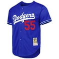 thumbnail image 2 of Men's Mitchell & Ness Orel Hershiser Royal Los Angeles Dodgers Cooperstown Collection Mesh Batting Practice Button-Up, 2 of 3