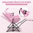 thumbnail image 5 of Ainfox Foldable Portable Rocking Camping Chairs with Footrest,Cup Holder,Pillow,Pink(Set of 2), 5 of 7