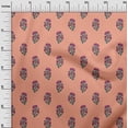 thumbnail image 2 of oneOone Polyester Lycra Peach Fabric Floral Block Craft Projects Decor Fabric Printed By The Yard 56 Inches, 2 of 4