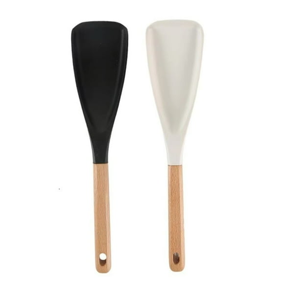 Kitchen Spatula Mixing Spatula Spoon Heat- Non-Stick Cooking Baking and Stirring Food Grade Silicone Tool,2 * Cooking Spatula,Black & White